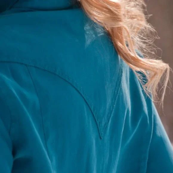 Ryan Michael LIGHT GREEN Women's Silk Shirt with ruffle XS A101 - Picture 5 of 6